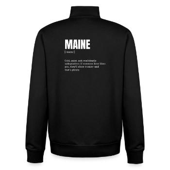 Maine Bold Typo Contrast - Unisex Organic Zip Sweatshirt by Stanley/Stella - black - Back - AI Model Male 185 light (185cm)