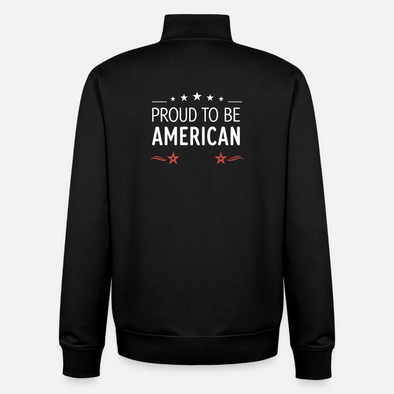 Fier d'être Américain – Étoiles rétro - Sweat zippé unisexe en coton bio Stanley/Stella - noir