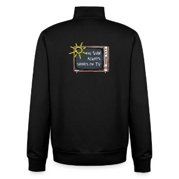 The Sun Always Shines on TV – Retro Spruch - Unisex Organic Zip Sweatshirt von Stanley/Stella - Schwarz - Hinten - AI Model Male 185 light (185cm)