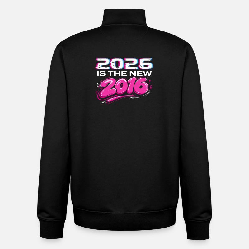 Nouvelles ambiances Internet rétro 2026 - Sweat zippé unisexe en coton bio Stanley/Stella - noir