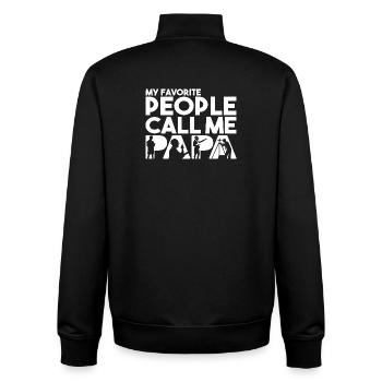 Mes préférés m’appellent Papa Ingénieur Civil - Sweat zippé unisexe en coton bio Stanley/Stella - noir - Dos - AI Model Male 185 light (185cm)
