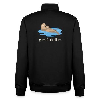 Nimm das Flow Otter Duo - Unisex Organic Zip Sweatshirt von Stanley/Stella - Schwarz - Hinten - AI Model Male 185 light (185cm)