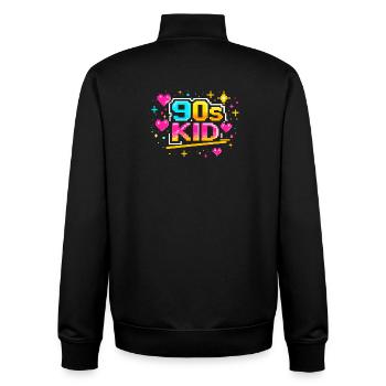 90s Pixelkid Neon Retro - Unisex Organic Zip Sweatshirt by Stanley/Stella - black - Back - AI Model Male 185 light (185cm)
