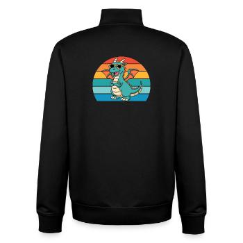 Retro Drache Mit Style Und Sonnenbrille - Unisex Organic Zip Sweatshirt von Stanley/Stella - Schwarz - Hinten - AI Model Male 185 light (185cm)