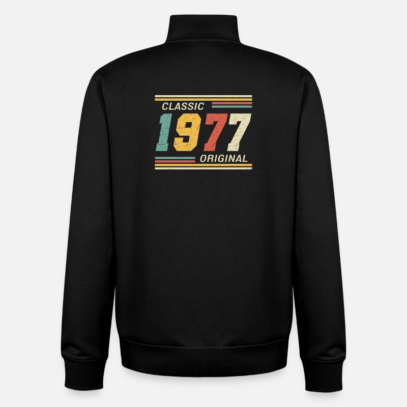 Classique 1977 original 1977 - Sweat zippé unisexe en coton bio Stanley/Stella - noir