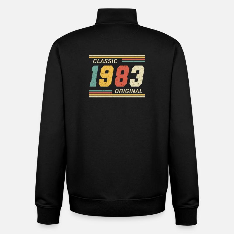 Classique 1983 original 1983 - Sweat zippé unisexe en coton bio Stanley/Stella - noir