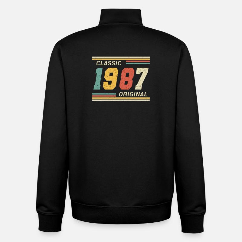 Classique 1987 original 1987 - Sweat zippé unisexe en coton bio Stanley/Stella - noir