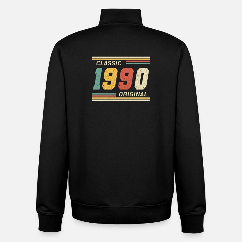 Classique 1990 original 1990 - Sweat zippé unisexe en coton bio Stanley/Stella - noir