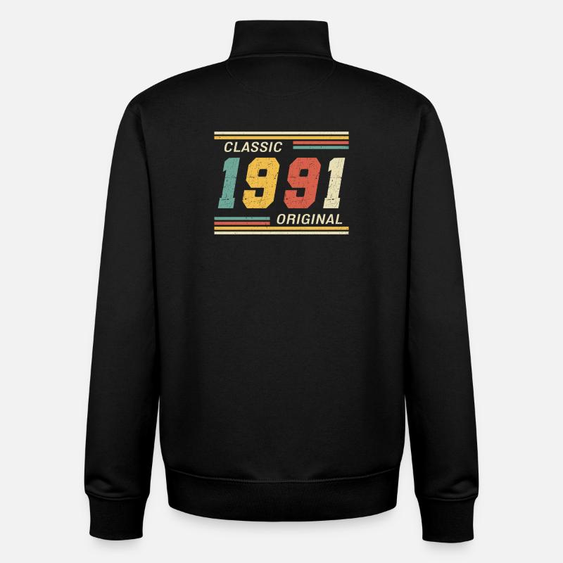 Classique 1991 original 1991 - Sweat zippé unisexe en coton bio Stanley/Stella - noir