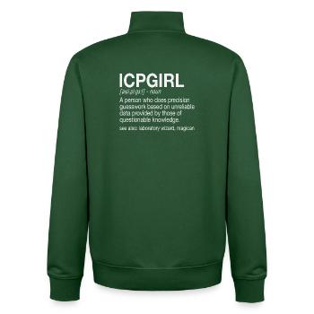 Spectrométrie de masse ICP-MS Girl - Sweat zippé unisexe en coton bio Stanley/Stella - vert bouteille - Dos - AI Model Male 185 dark (185cm)