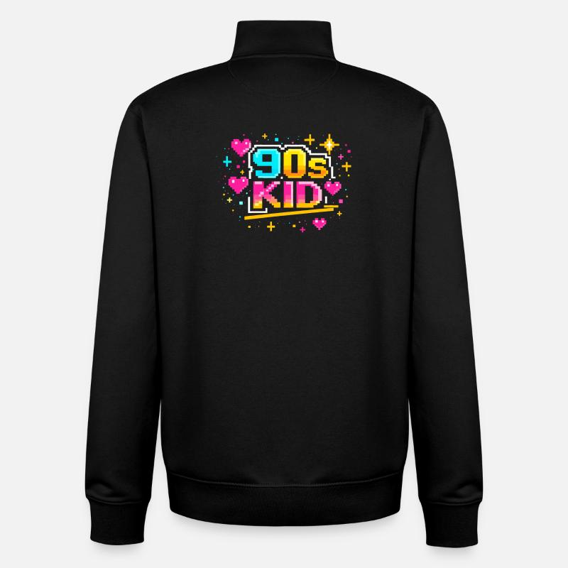 90s kid - Unisex Organic Zip Sweatshirt by Stanley/Stella - black