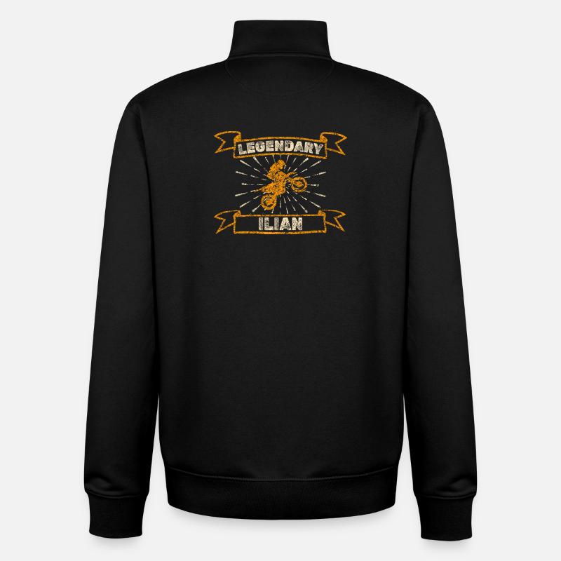 Ilian as a biker - Unisex Organic Zip Sweatshirt by Stanley/Stella - black