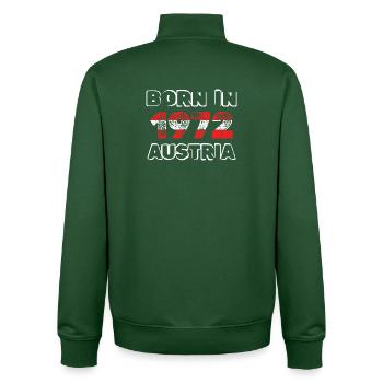 Born in 1972 - Unisex Organic Zip Sweatshirt by Stanley/Stella - bottle green - Back - AI Model Male 185 dark (185cm)