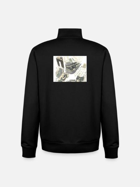 Luftige Stadtarchitektur im Looplayout - Unisex Organic Zip Sweatshirt von Stanley/Stella - Schwarz