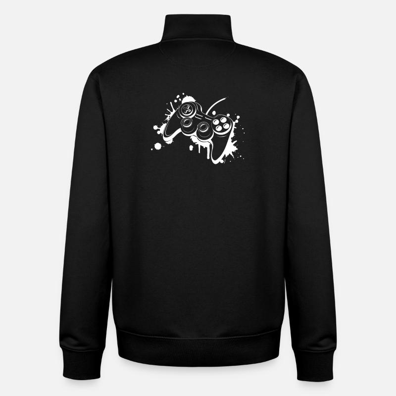 Gamepad Graffiti - Unisex Organic Zip Sweatshirt by Stanley/Stella - black