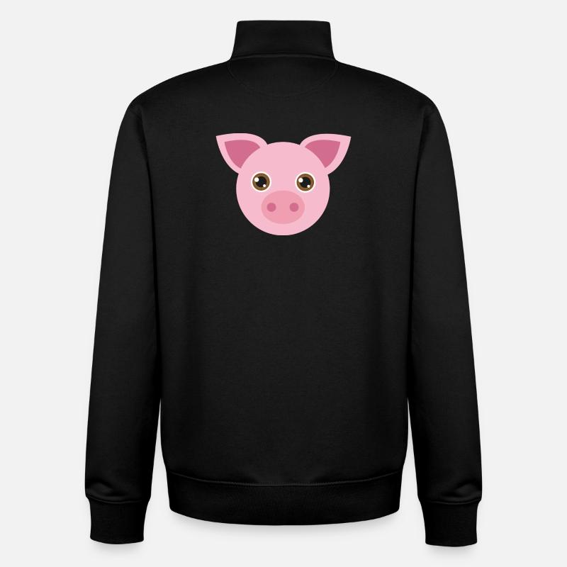 porcin - Sweat zippé unisexe en coton bio Stanley/Stella - noir
