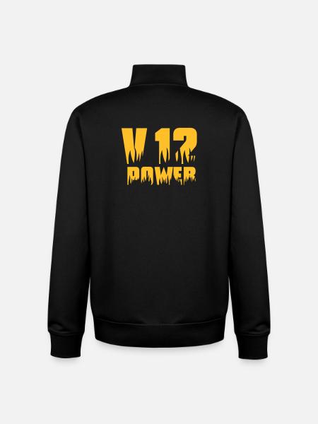 V12 POWER - Unisex Organic Zip Sweatshirt by Stanley/Stella - black