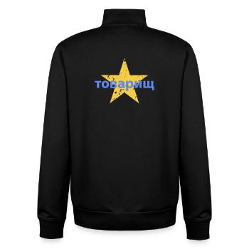 товарищ - Unisex Organic Zip Sweatshirt von Stanley/Stella - Schwarz - Hinten - AI Model Male 185 light (185cm)