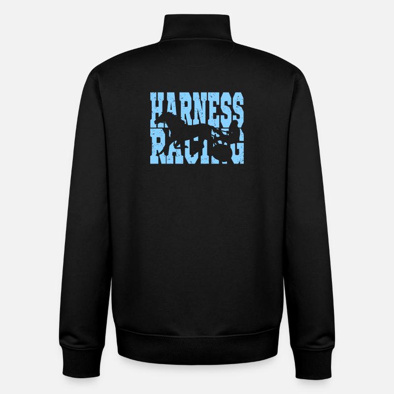 Course de trot - Sweat zippé unisexe en coton bio Stanley/Stella - noir