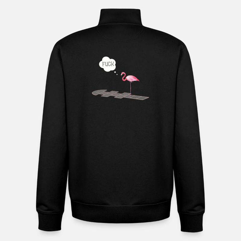 Flamingo with a problem - Unisex Organic Zip Sweatshirt by Stanley/Stella - black