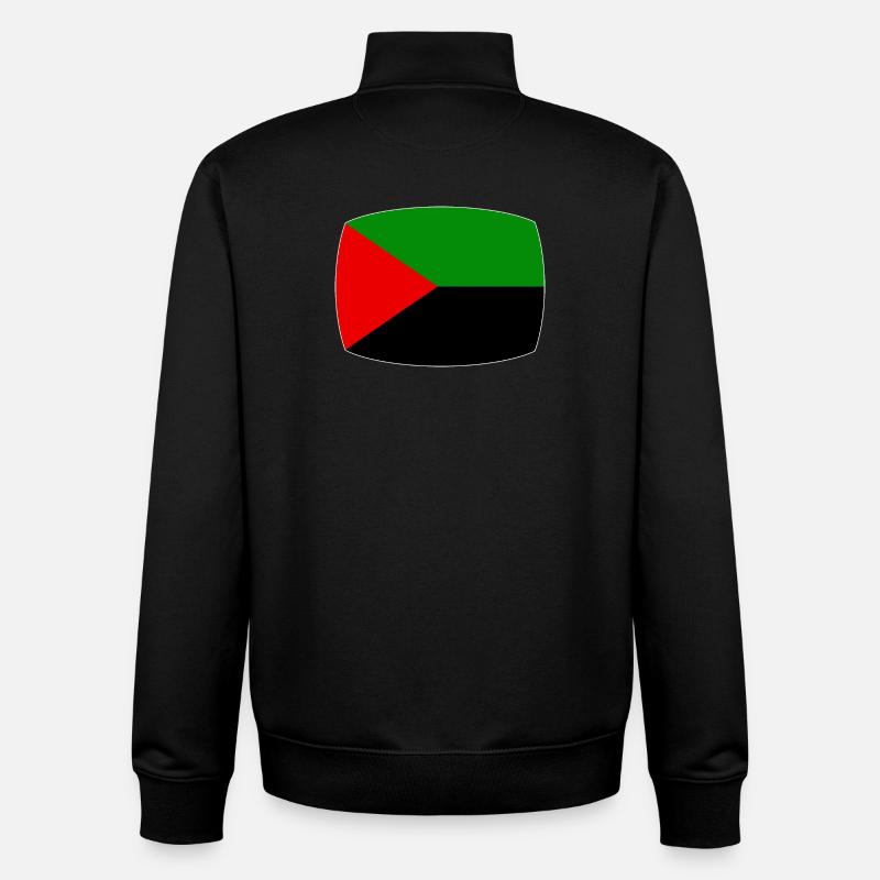 Martinique drapeau rouge vert noir - Sweat zippé unisexe en coton bio Stanley/Stella - noir