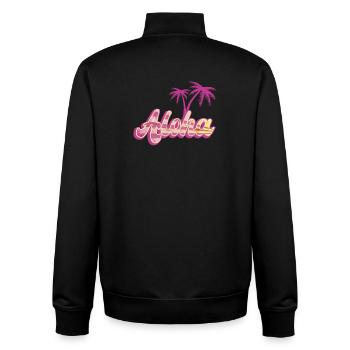 Aloha Palm - Sweat zippé unisexe en coton bio Stanley/Stella - noir - Dos - AI Model Male 185 light (185cm)