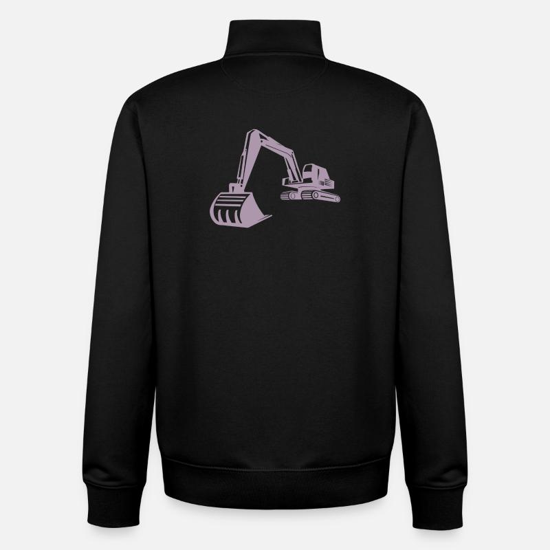 Excavator Silhouette, Precise Design for - Unisex Organic Zip Sweatshirt by Stanley/Stella - black