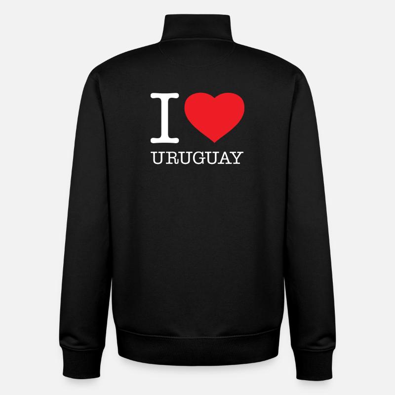 J’AIME L’URUGUAY - Sweat zippé unisexe en coton bio Stanley/Stella - noir