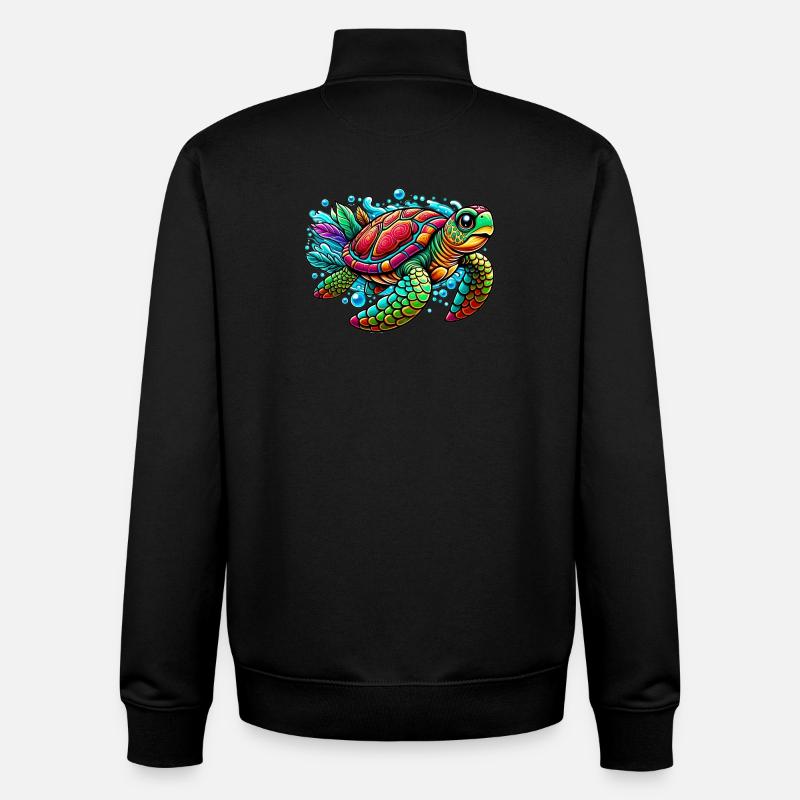 Schildkröte - Unisex Organic Zip Sweatshirt von Stanley/Stella - Schwarz