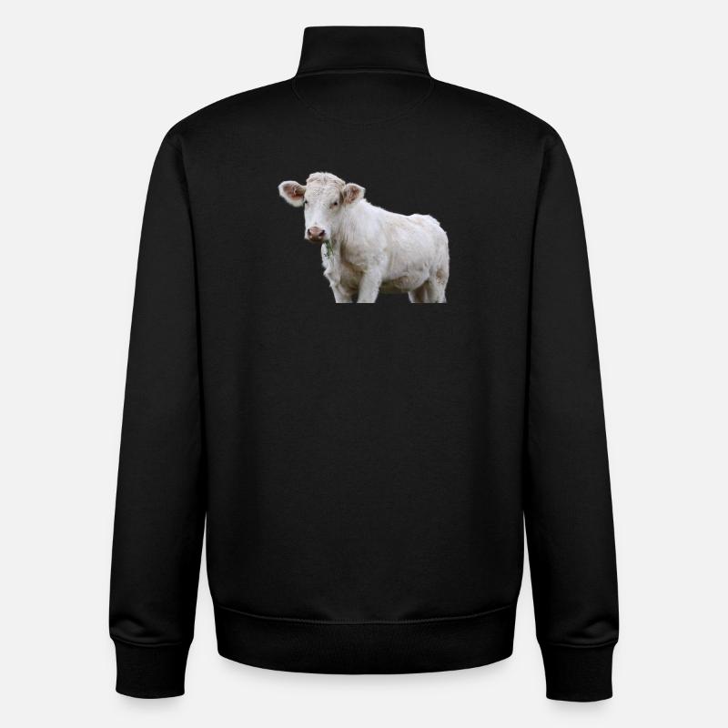 Vache - Sweat zippé unisexe en coton bio Stanley/Stella - noir