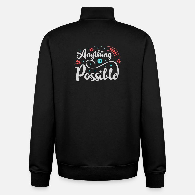 Tout est possible - Sweat zippé unisexe en coton bio Stanley/Stella - noir