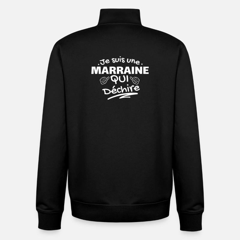 je suis une marraine qui déchire - Sweat zippé unisexe en coton bio Stanley/Stella - noir