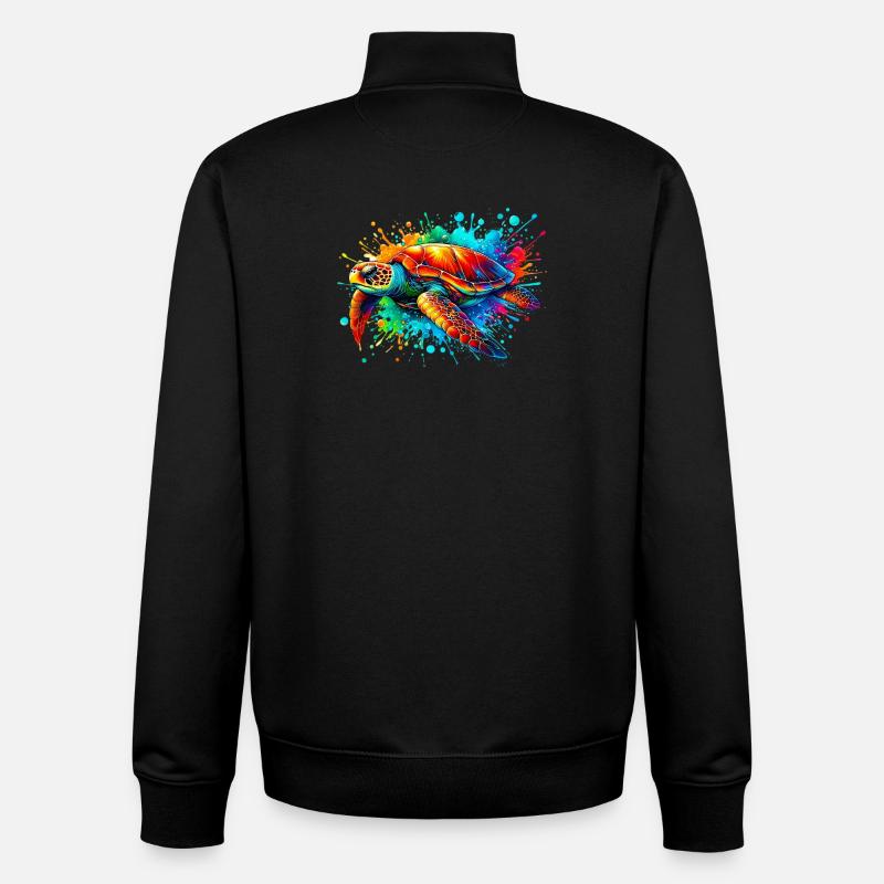 Schildkröte - Unisex Organic Zip Sweatshirt von Stanley/Stella - Schwarz