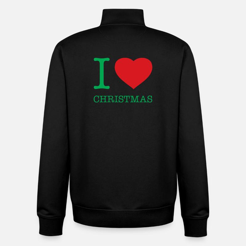 J’AIME NOËL Weihnachten - Sweat zippé unisexe en coton bio Stanley/Stella - noir