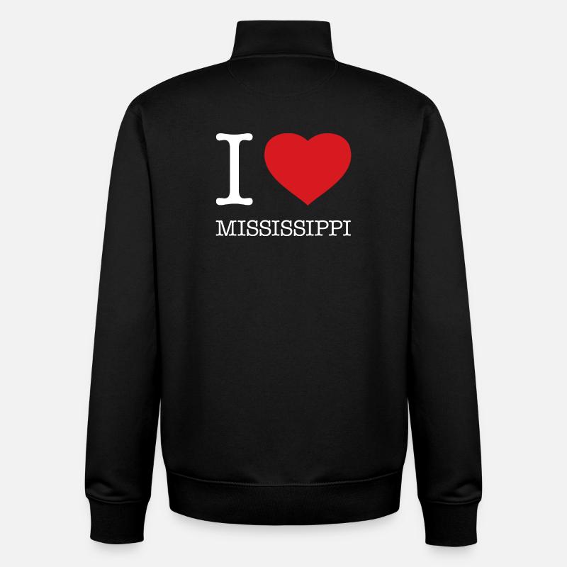 J’ADORE LE MISSISSIPPI - Sweat zippé unisexe en coton bio Stanley/Stella - noir