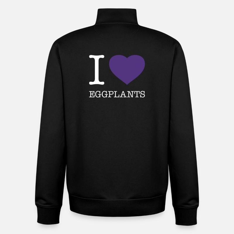 J’ADORE LES AUBERGINES - Sweat zippé unisexe en coton bio Stanley/Stella - noir