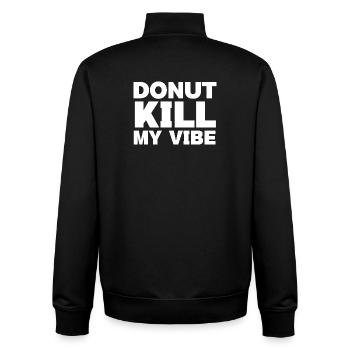 T-shirt drôle de beignet – Donut Kill My Vibe - Sweat zippé unisexe en coton bio Stanley/Stella - noir - Dos - AI Model Male 185 light (185cm)