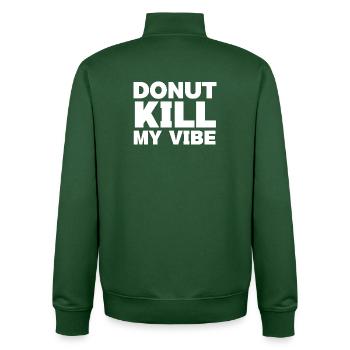 T-shirt drôle de beignet – Donut Kill My Vibe - Sweat zippé unisexe en coton bio Stanley/Stella - vert bouteille - Dos - AI Model Male 185 dark (185cm)