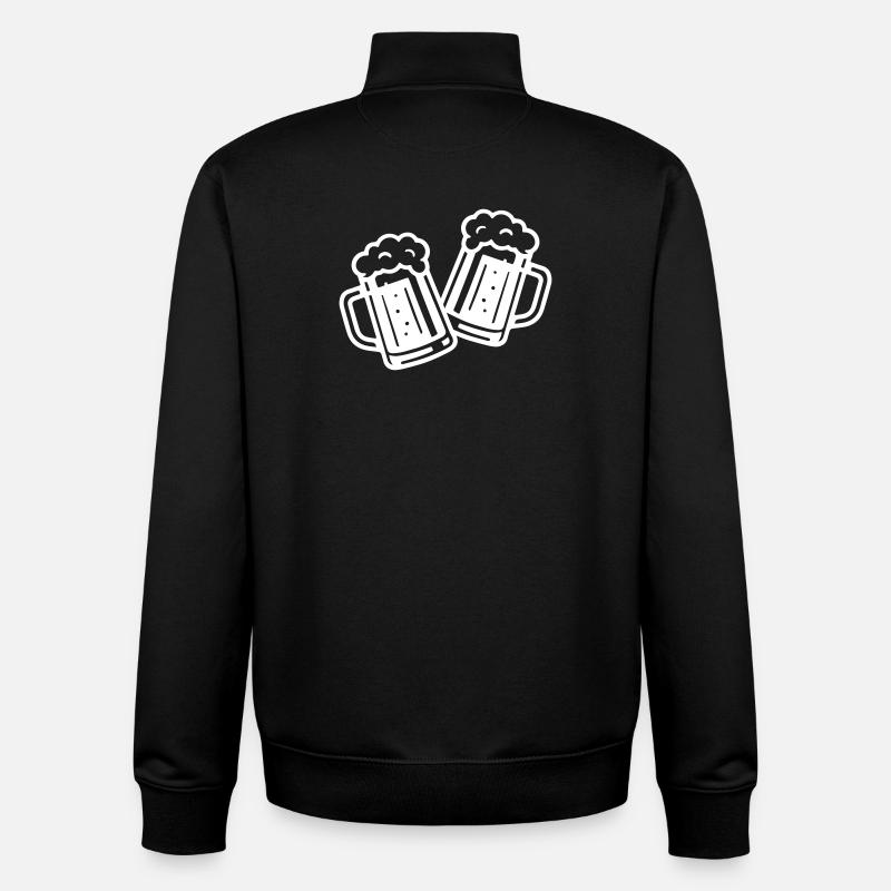 Chope de bière Beer Cheers - Sweat zippé unisexe en coton bio Stanley/Stella - noir