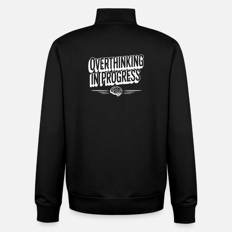 Trop réfléchir en cours - Sweat zippé unisexe en coton bio Stanley/Stella - noir