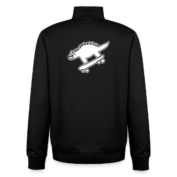 Dino auf Skateboard – Kawaii & Urban Style - Unisex Organic Zip Sweatshirt von Stanley/Stella - Schwarz - Hinten - AI Model Male 185 light (185cm)