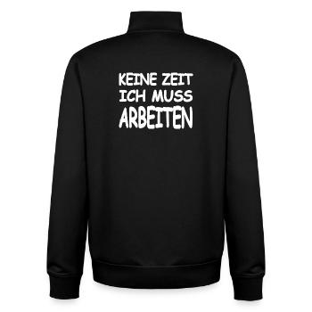 Arbeiten - Unisex Organic Zip Sweatshirt von Stanley/Stella - Schwarz - Hinten - AI Model Male 185 light (185cm)