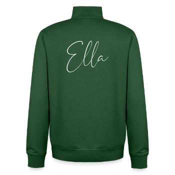 ella / handschrift name design (weiß) - Unisex Organic Zip Sweatshirt von Stanley/Stella - Flaschengrün - Hinten - AI Model Male 185 dark (185cm)