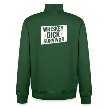 Whiskey Dick Survivor Schmutziger Humor Frech Drec - Unisex Organic Zip Sweatshirt von Stanley/Stella - Flaschengrün - Hinten - AI Model Male 185 dark (185cm)