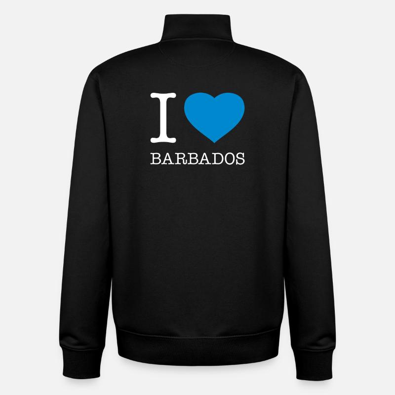 J’adore la Barbade - Sweat zippé unisexe en coton bio Stanley/Stella - noir