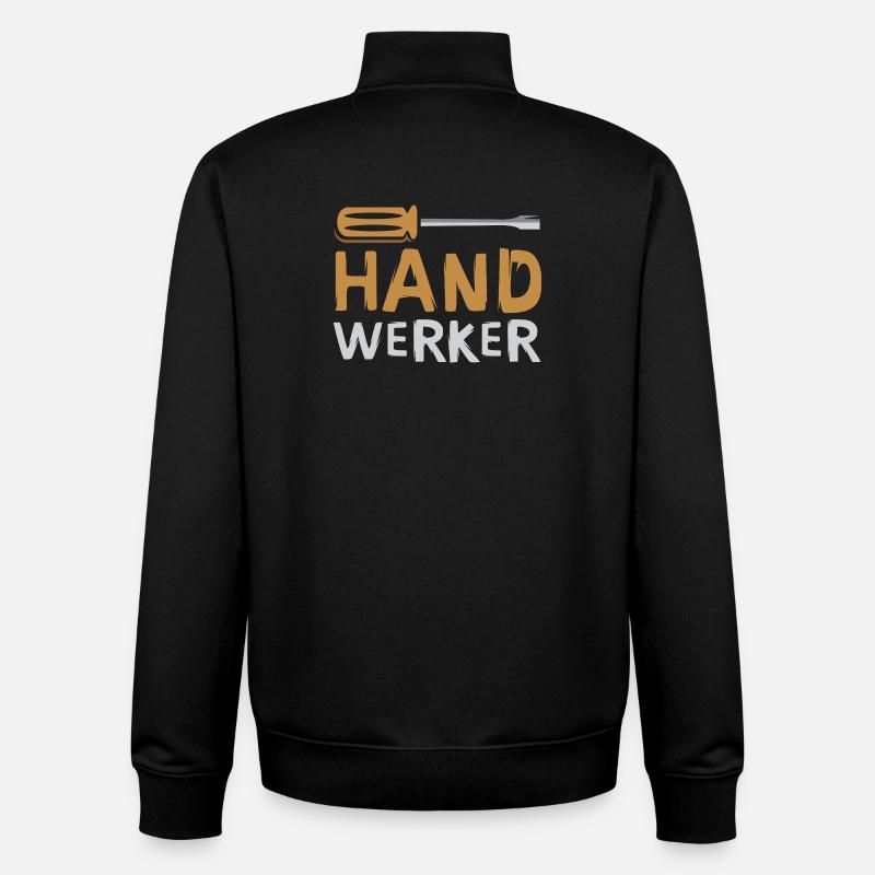 Handwerker Schriftzug mit Schraubendreher - Unisex Organic Zip Sweatshirt von Stanley/Stella - Schwarz