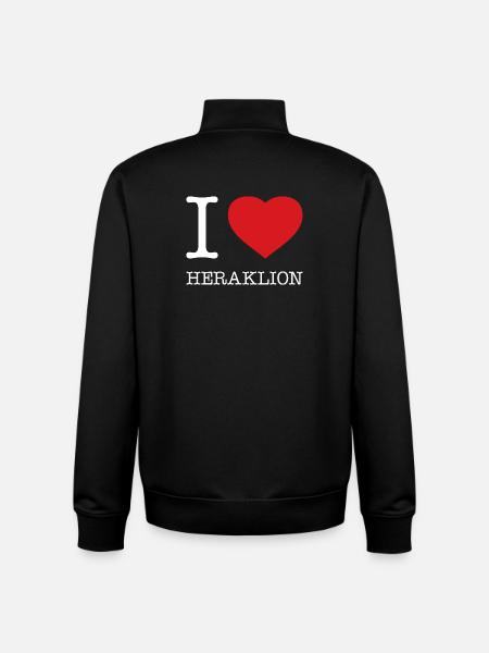 I love Heraklion Crete - Unisex Organic Zip Sweatshirt by Stanley/Stella - black