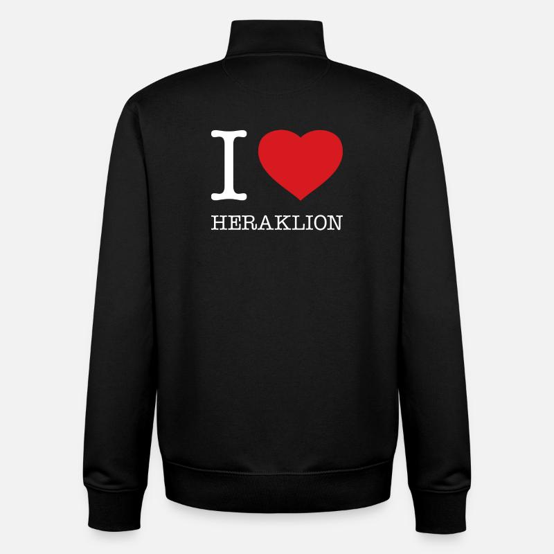 J’adore Héraklion Crète - Sweat zippé unisexe en coton bio Stanley/Stella - noir