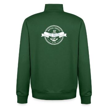 Nautic Design Sailor Emblem Nautical Patch - Unisex Organic Zip Sweatshirt by Stanley/Stella - bottle green - Back - AI Model Male 185 dark (185cm)