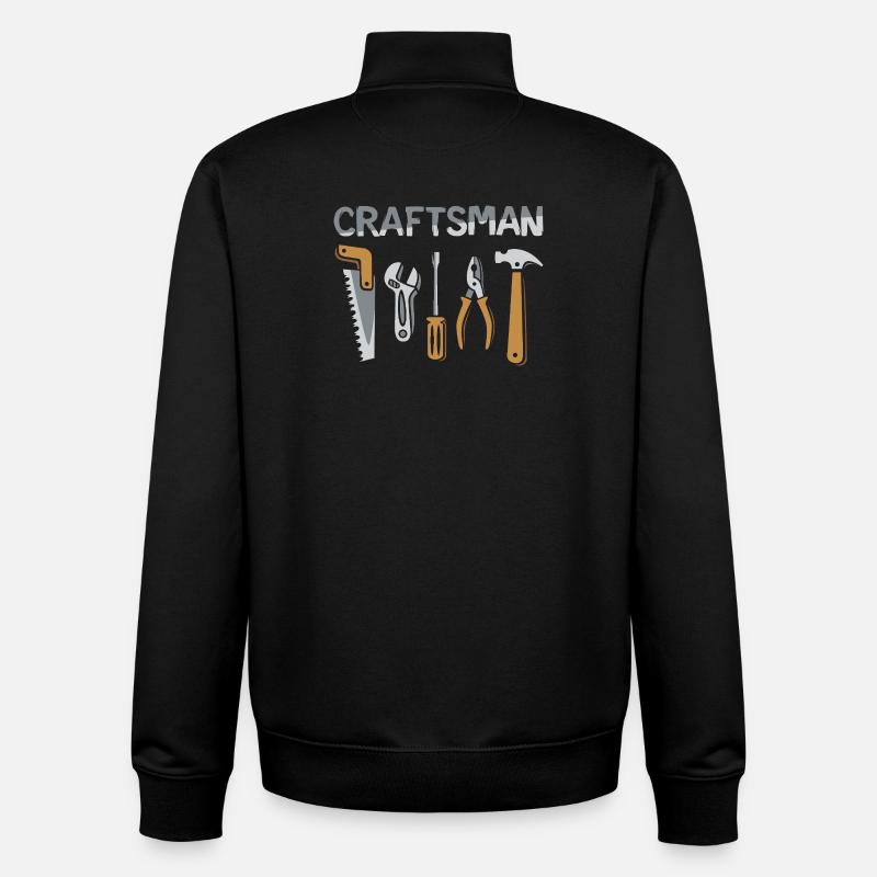 Craftsman Tools Craftsman Design - Unisex Organic Zip Sweatshirt by Stanley/Stella - black